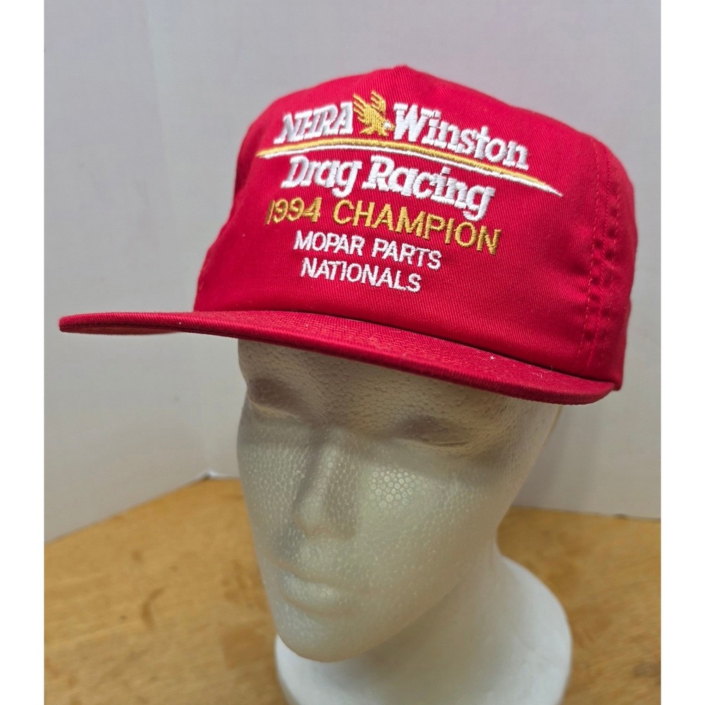 Vintage 1994 NHRA Winston Drag Racing Mopar Nationals Snapback Hat Red USA Made